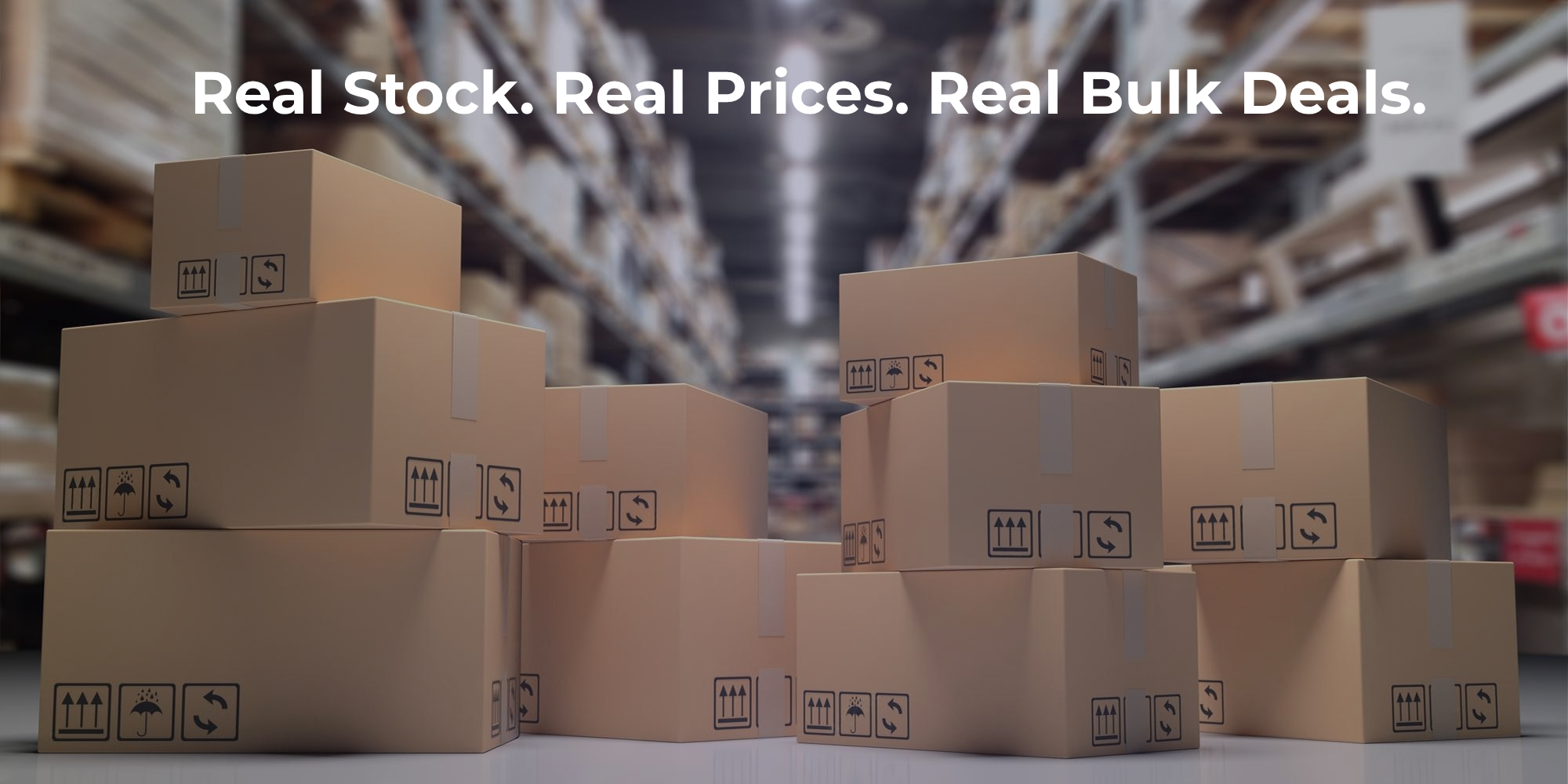 Modern warehouse with pallets, cartons and scanners